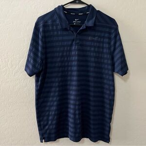 Nike Dri-Fit Navy Blue Striped Polo Shirt